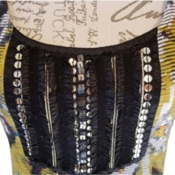 Vintage 70's Style Sequin Print Tank Top Tee - Picture 2 of 4